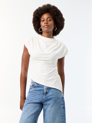 T-shirt asimmetrica senza maniche