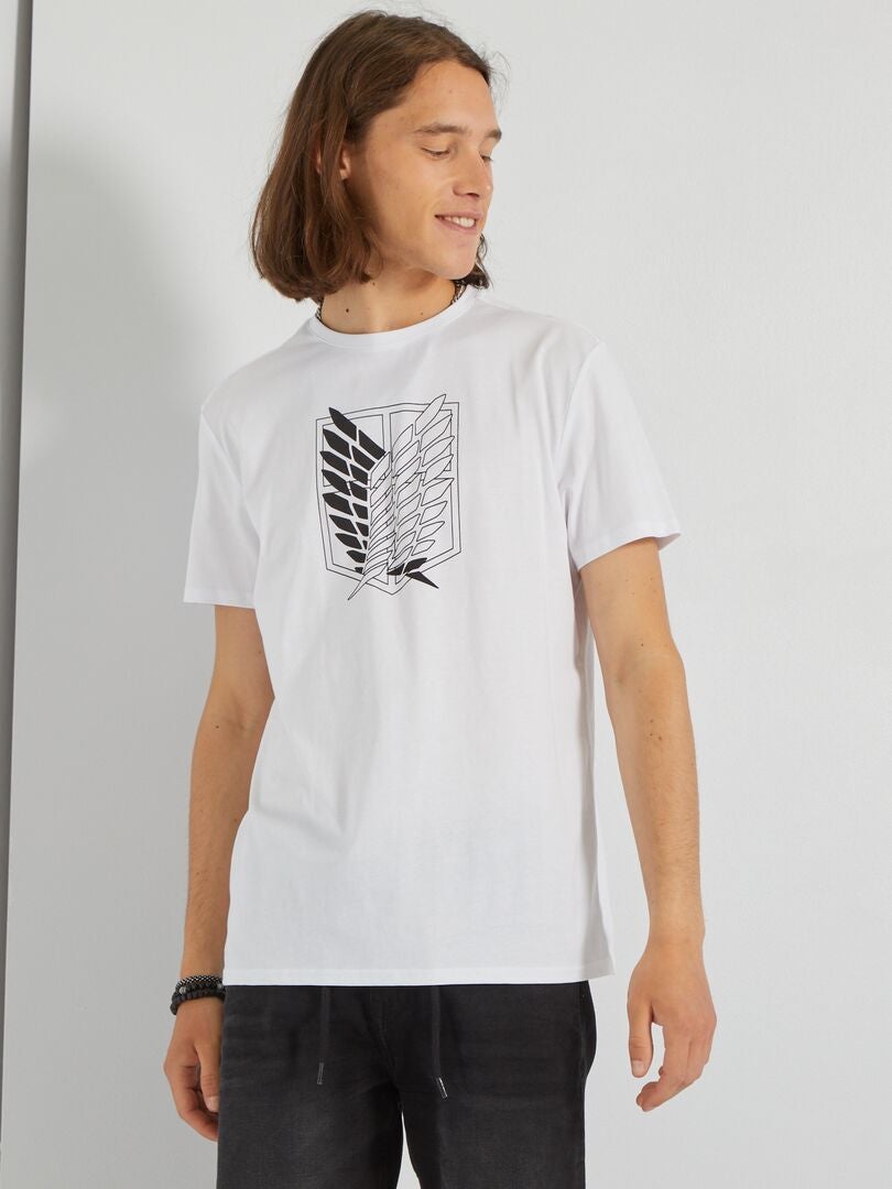 T-shirt 'Attacco dei Giganti' Bianco - Kiabi