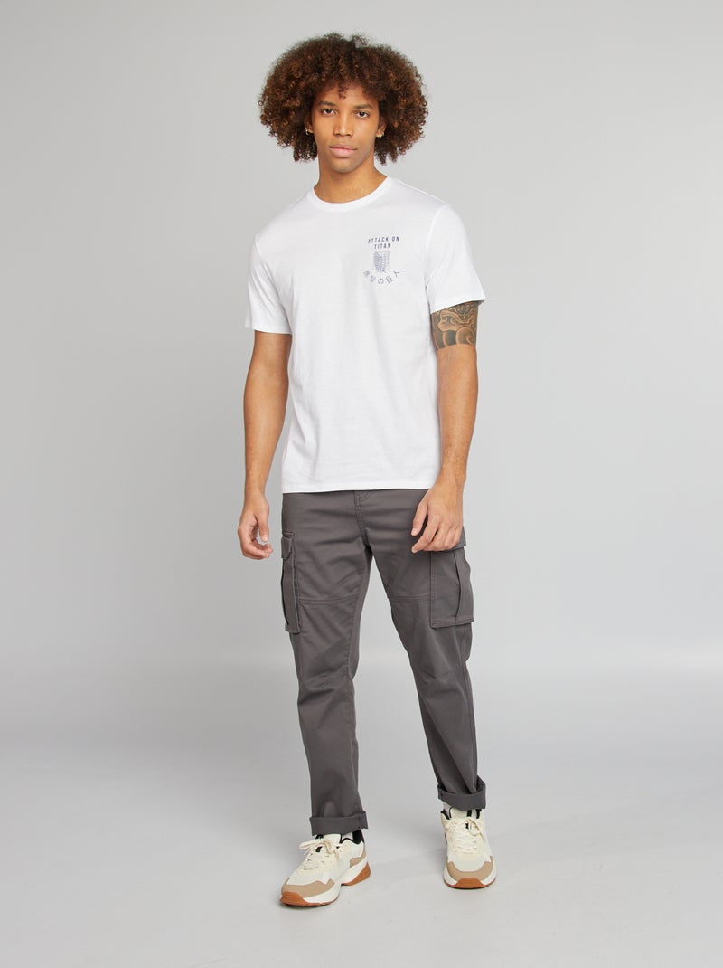 T-shirt 'Attack on Titan' a maniche corte bianco - Kiabi