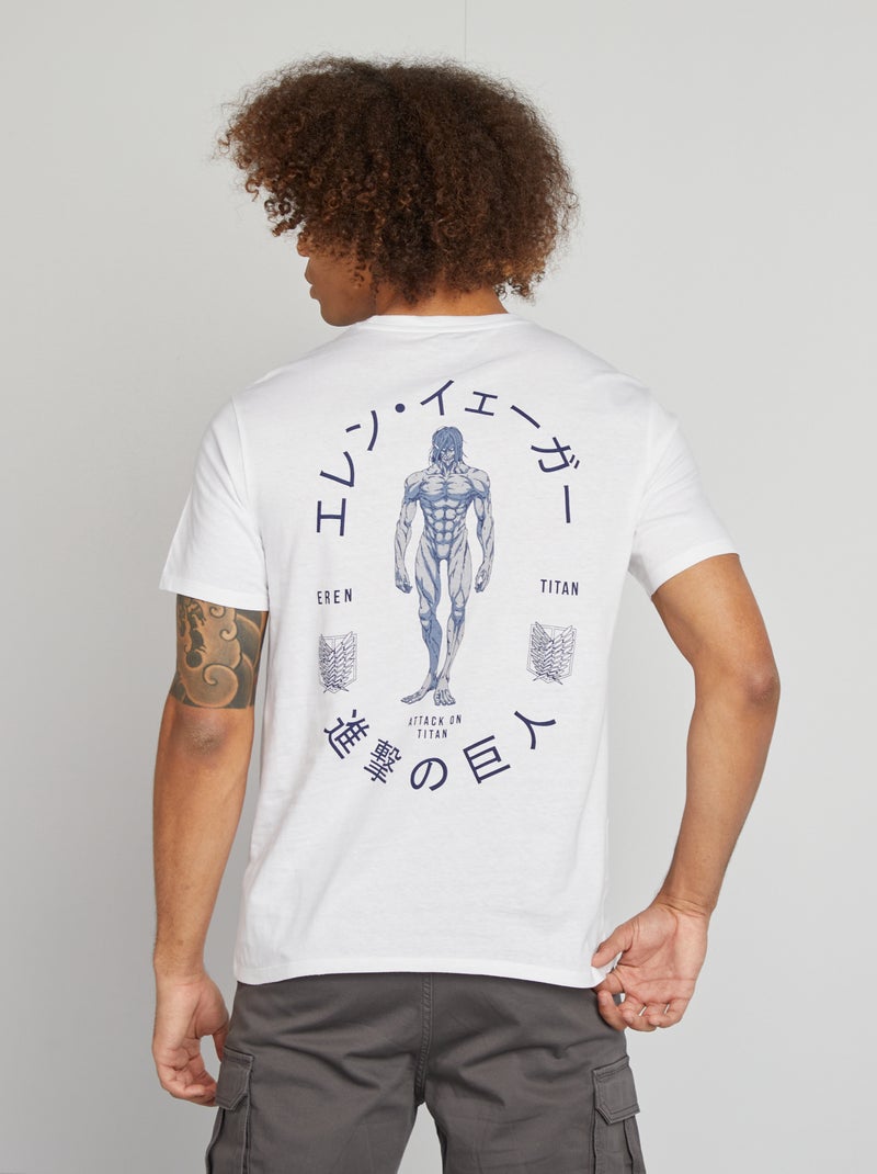 T-shirt 'Attack on Titan' a maniche corte bianco - Kiabi