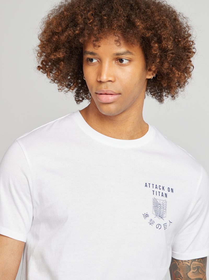 T-shirt 'Attack on Titan' a maniche corte bianco - Kiabi