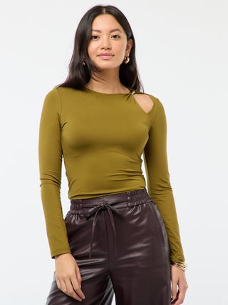 T-shirt avvitato con dettaglio dorato