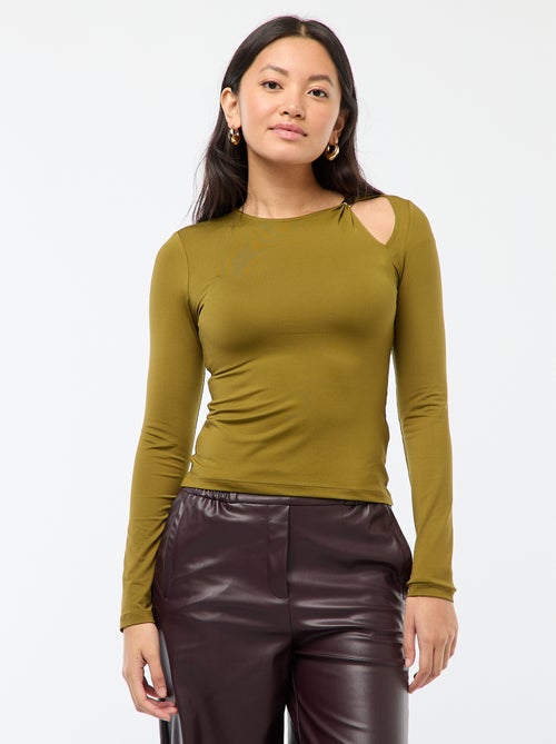 T-shirt avvitato con dettaglio dorato - Kiabi