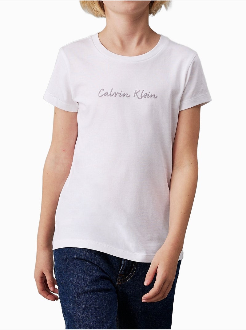 T-Shirt Bambina Calvin Klein Jeans Bianco - Kiabi