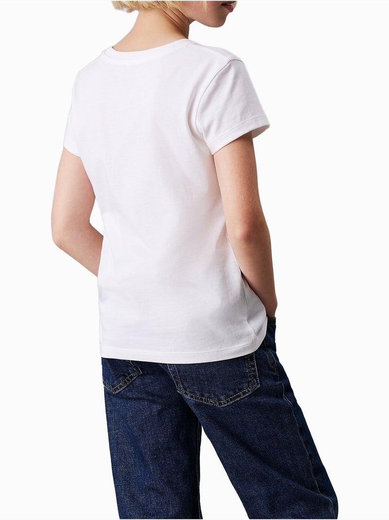 T-Shirt Bambina Calvin Klein Jeans Bianco - Kiabi