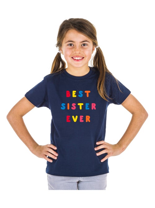T-shirt bambino BEST SISTER EVER COLORÉE WAF - Kiabi