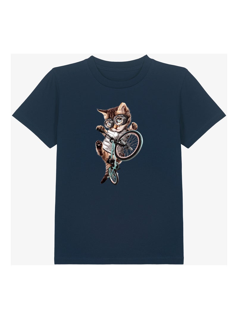 T-shirt bambino BMX CAT Blu marino - Kiabi