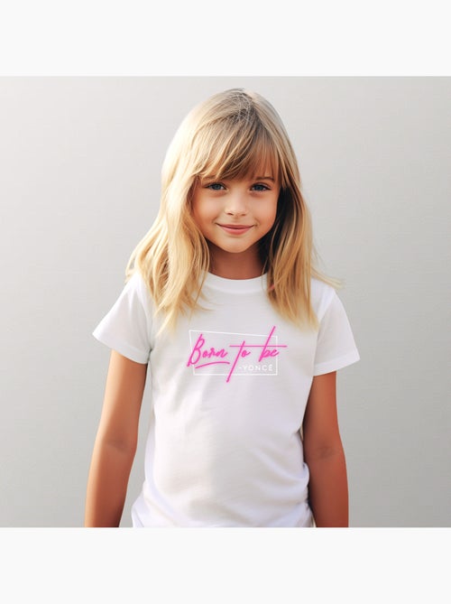 T-shirt bambino BORN TO BE YONCE PINK - Kiabi