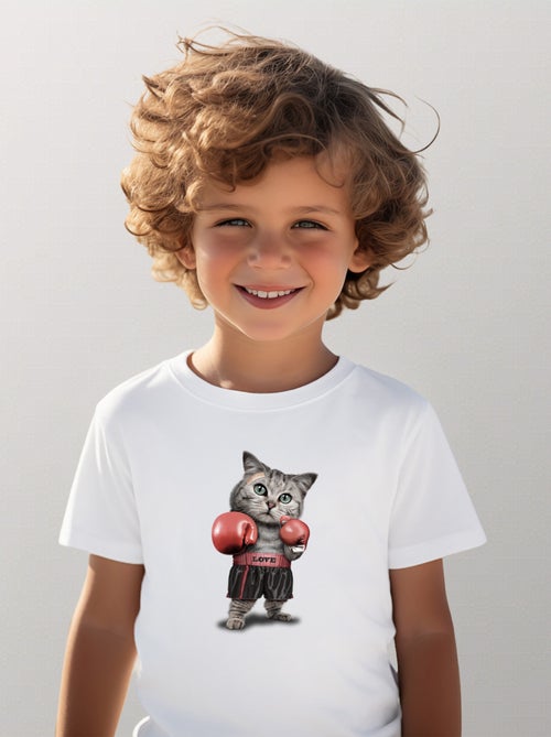 T-shirt bambino BOXING CAT - Kiabi