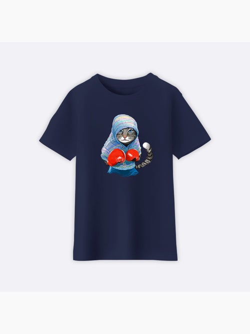T-shirt bambino BOXING CAT GREY - Kiabi