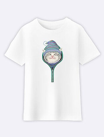 T-shirt bambino CAT IN THE ZIP