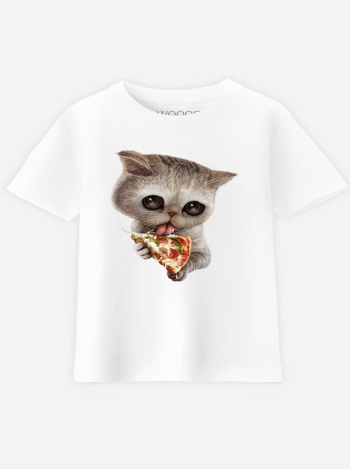 T-shirt bambino CAT LOVES PIZZA - Kiabi