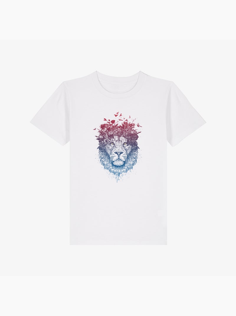 T-shirt bambino FLORAL LION Bianco - Kiabi