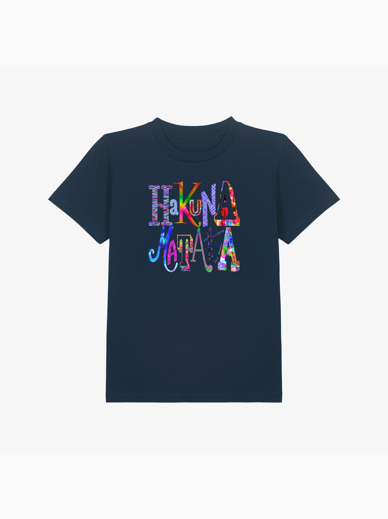 T-shirt bambino HAKUNA MATATA COLOR Blu marino - Kiabi