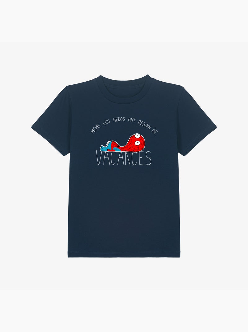 T-shirt bambino HEROS VACANCES SPIDER Blu marino - Kiabi