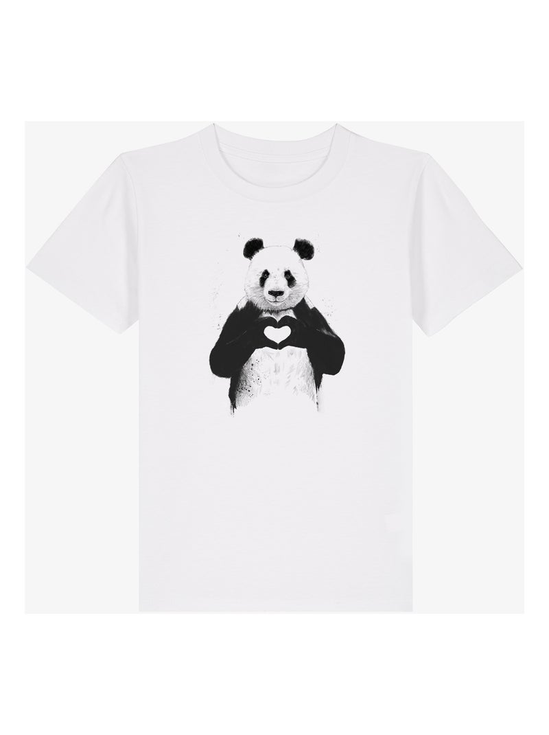 T-shirt bambino LOVE PANDA Bianco - Kiabi