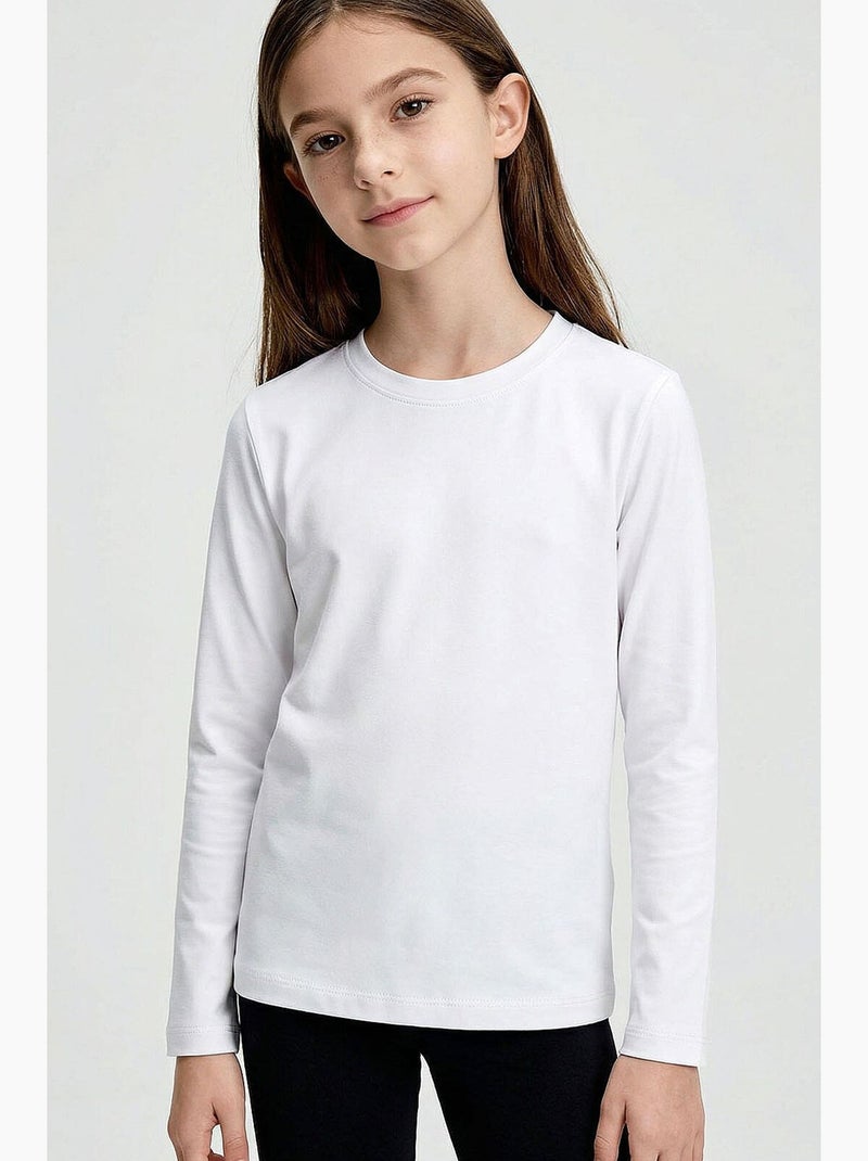 T-shirt bambino maniche lunghe girocollo tommy Blu marino - Kiabi