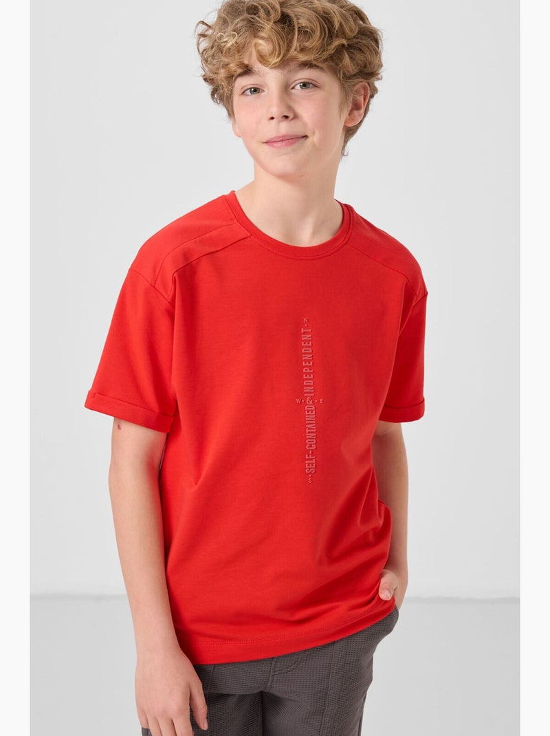 T-shirt bambino oversize con girocollo tommy Blu cielo - Kiabi
