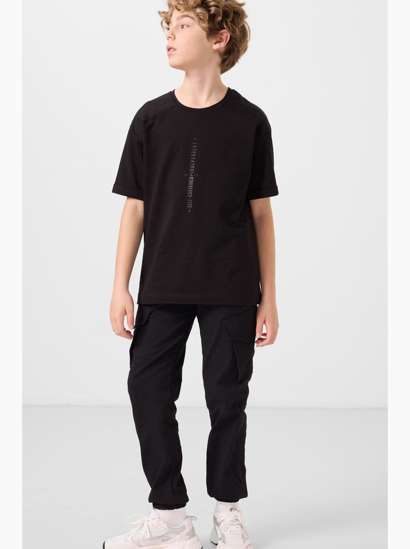 T-shirt bambino oversize con girocollo tommy Blu cielo - Kiabi