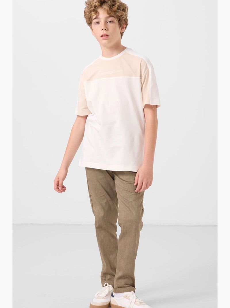 T-shirt bambino oversize girocollo tommy Bianco Beige - Kiabi