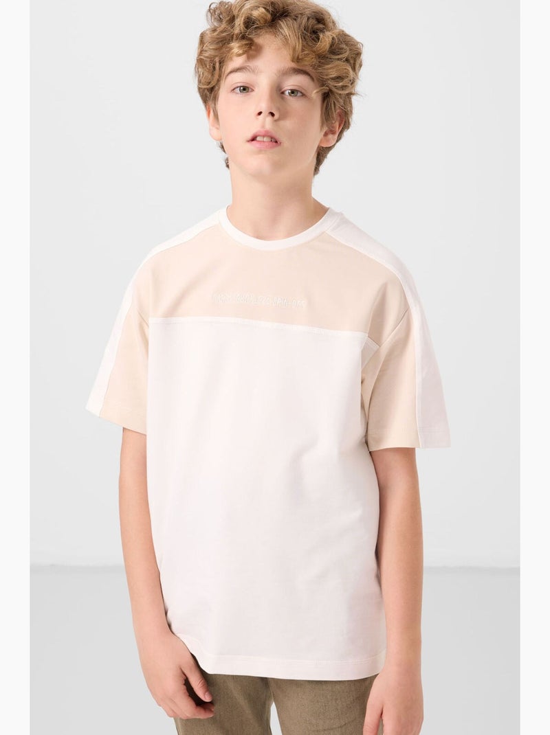 T-shirt bambino oversize girocollo tommy Bianco Beige - Kiabi