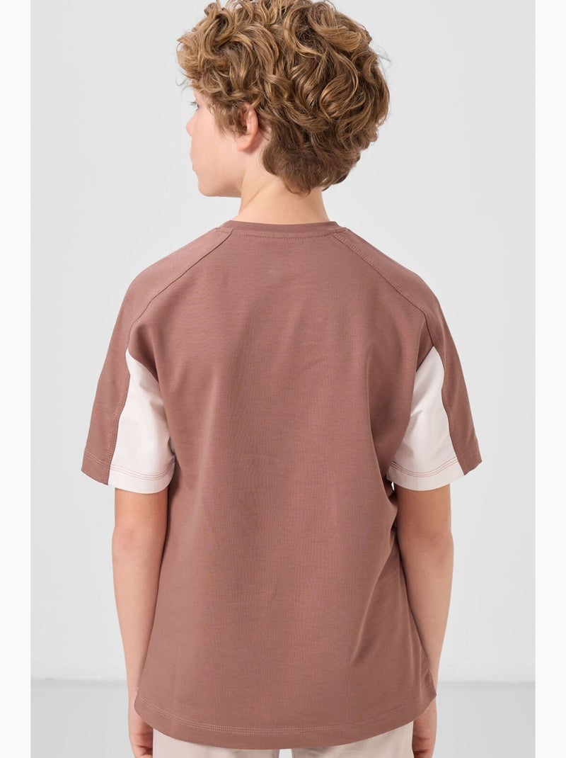 T-shirt bambino oversize girocollo tommy Marrone cioccolato - Kiabi