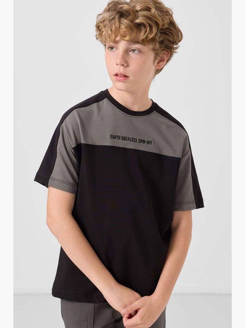 T-shirt bambino oversize girocollo tommy Nero Grigio - Kiabi