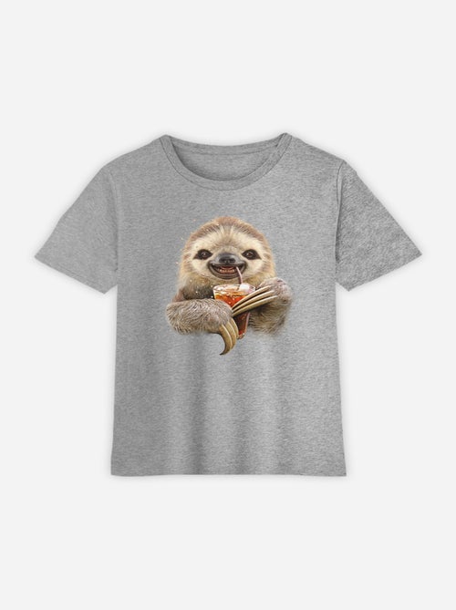 T-shirt bambino SLOTH AND DRINK - Kiabi