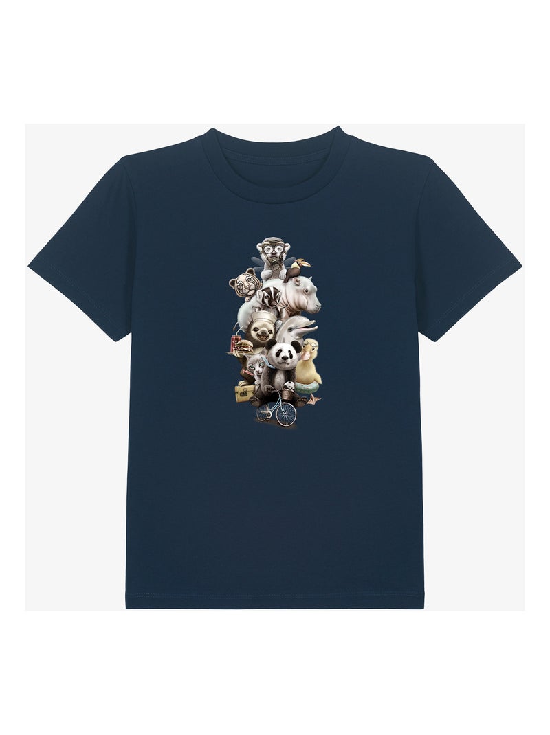 T-shirt bambino ZOO ESCAPE Blu marino - Kiabi