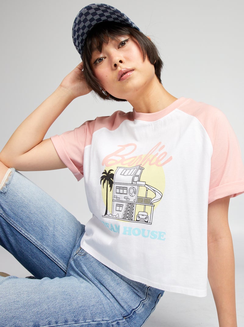T-shirt 'Barbie' cropped BIANCO - Kiabi