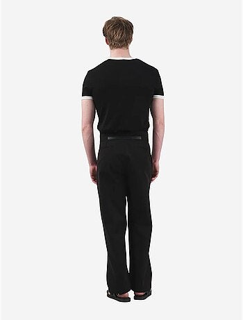 T-shirt basic a girocollo con bordatura a contrasto giesto