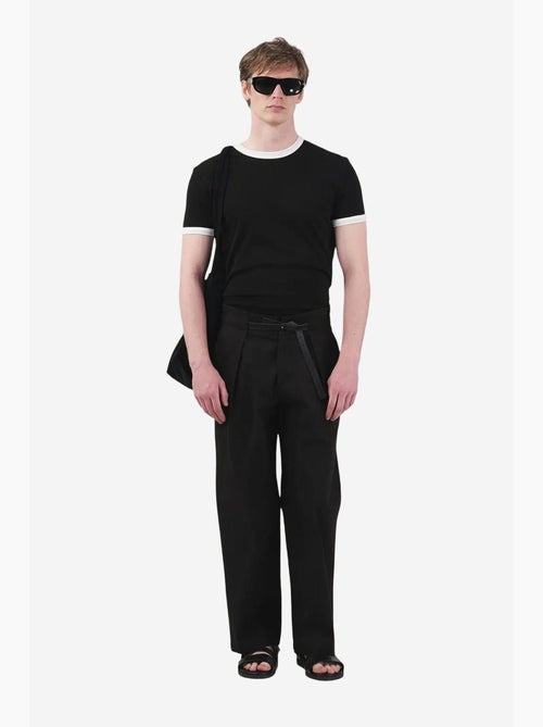 T-shirt basic a girocollo con bordatura a contrasto giesto - Kiabi