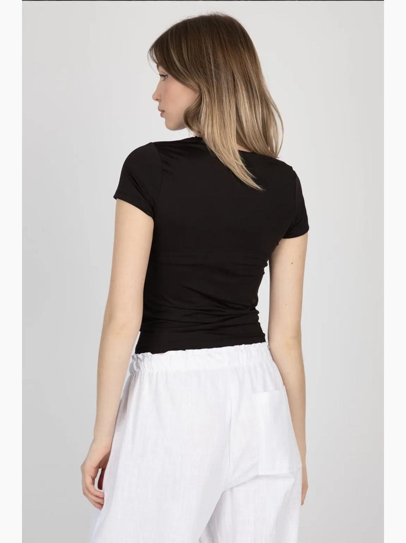 T-shirt basic a girocollo hiccup Nero - Kiabi