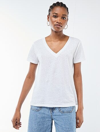 T-shirt basic a maniche corte con scollo a V