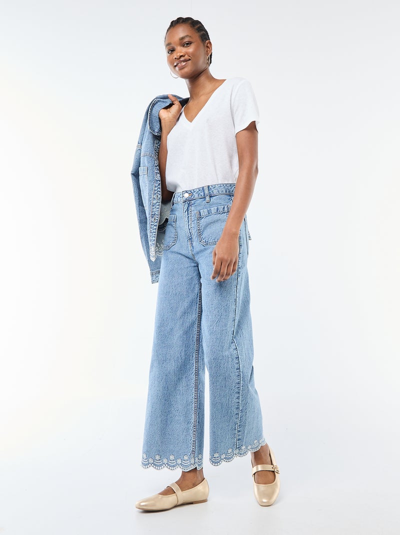T-shirt basic a maniche corte con scollo a V Bianco - Kiabi