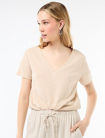 T-shirt basic a maniche corte con scollo a V