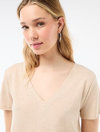 T-shirt basic a maniche corte con scollo a V