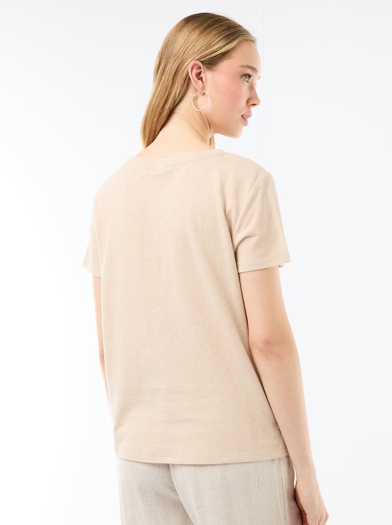 T-shirt basic a maniche corte con scollo a V Bianco - Kiabi