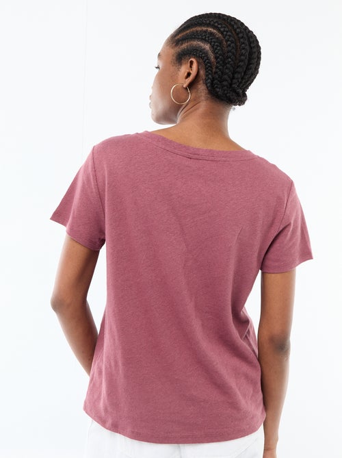 T-shirt basic a maniche corte con scollo a V - Kiabi