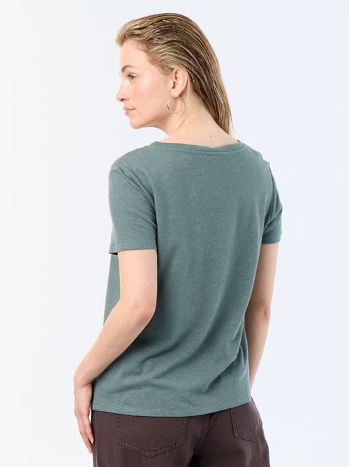 T-shirt basic a maniche corte con scollo a V - Kiabi