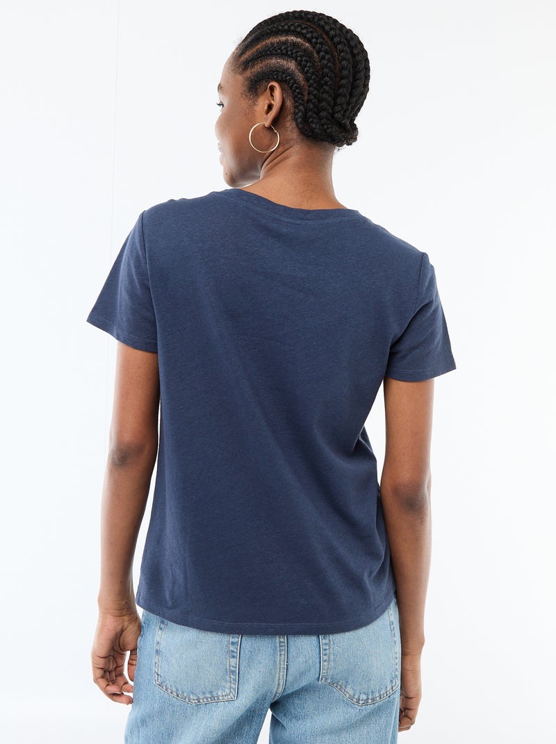 T-shirt basic a maniche corte e girocollo Blu - Kiabi