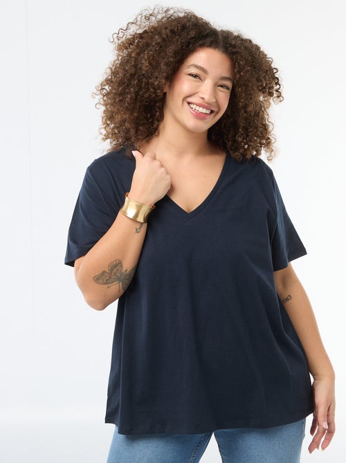 T-shirt basic a maniche corte e scollo a V - Kiabi