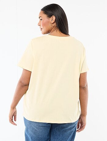 T-shirt basic a maniche corte e scollo a V
