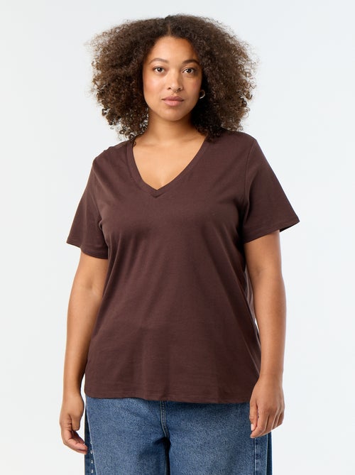 T-shirt basic a maniche corte e scollo a V - Kiabi