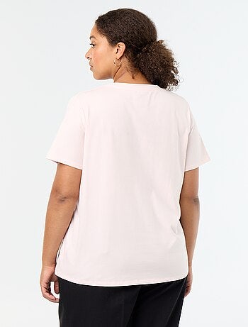 T-shirt basica a maniche corte e scollo a V