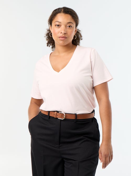 T-shirt basic a maniche corte e scollo a V - Kiabi T-shirt basic a maniche corte e scollo a V - Kiabi