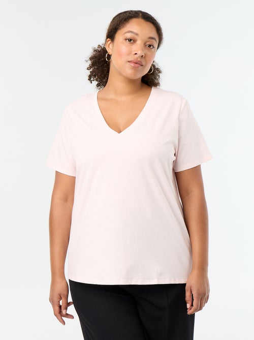 T-shirt basic a maniche corte e scollo a V - Kiabi T-shirt basic a maniche corte e scollo a V - Kiabi