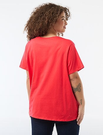 T-shirt basic a maniche corte e scollo a V