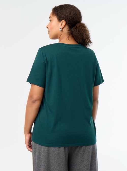 T-shirt basic a maniche corte e scollo a V - Kiabi