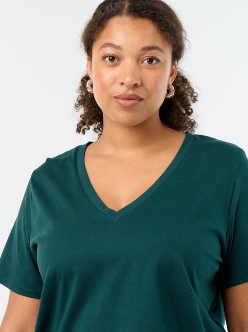 T-shirt basic a maniche corte e scollo a V - Kiabi